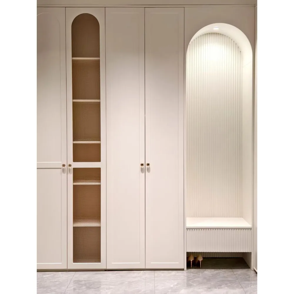 French Two-tone Hallway Cabinets, Shoe Cabinets and Built-in Benches, Foyer Storage Furniture