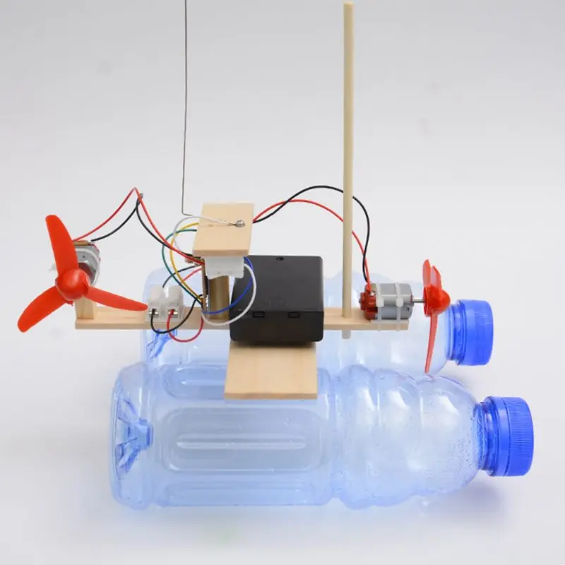 DIY zestawy łodzi zdalnego sterowania STEM zabawka drewniany model dla nastolatków School Favor D5QA