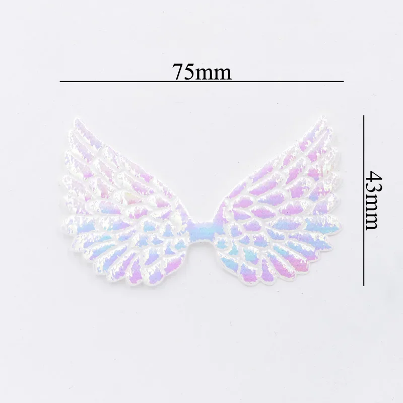 60Pcs Glitter Angel Wing Patches Glitter Fabric Fairy Wing Crafts Appliques DIY Bow Wing Decorative Supplies Resin Scrapbooks