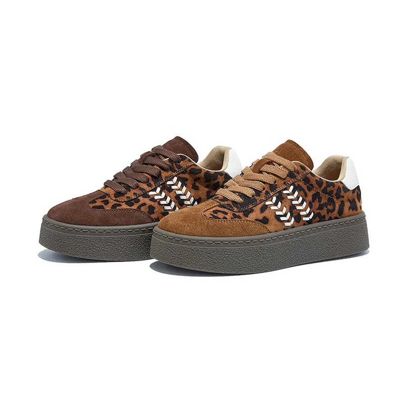 

AIYUQI 2025 New Women's sneakers Shoes Flat Casual Women Skateboard Shoes Lace-Up Leopard Print female Dexterity Shoes