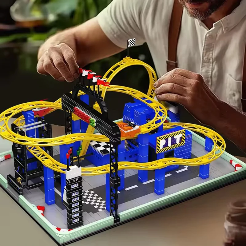 고품질 몰드 킹 11020 롤러코스터 DIY 장난감 모터라이즈드 회오리바람 코스터 블록 조립 키즈 크리스마스 선물