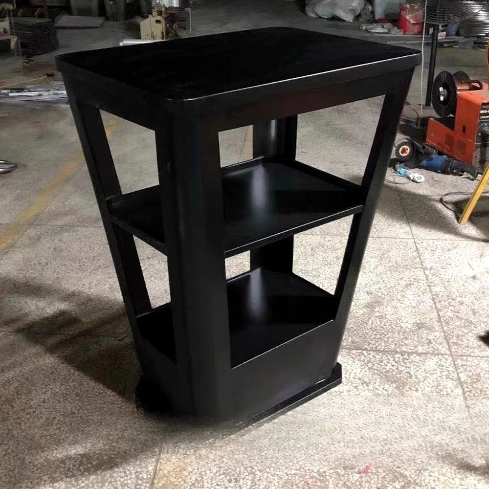 Mesa suelta para club, muebles de asiento suelto, mesa alta multiusos de metal personalizada, mesas y sillas de bar de titanio negro con tarjeta alta