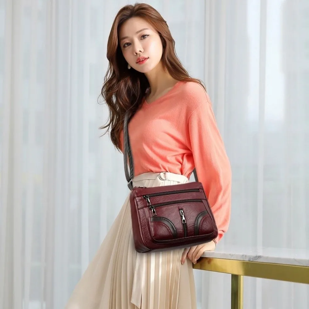 

Модная женская сумка через плечо из искусственной кожи большой емкости, минималистичная сумка через плечо из искусственной кожи, винтажная водонепроницаемая сумка-мессенджер для путешествий