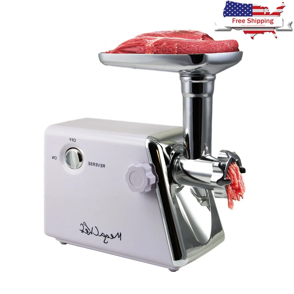 

1200W Automatic Meat Grinder Stainless Steel Kitchen Appliance with 3 Blades Kibbe Sausage Attachment Food Pusher Easy Clean