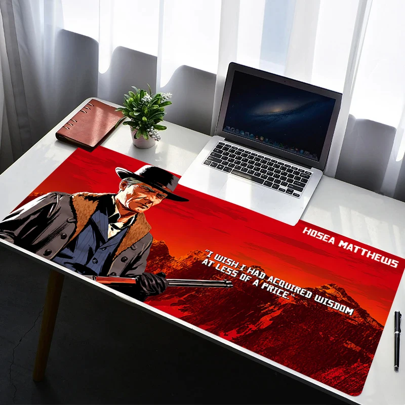 

Mouse Pad Laptop Rubber Extended Desktop Mat Computer Gamer Mousepad PC Gaming Accessories R-red Dead Redemption 2 Keyboard Pad