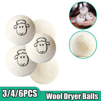 3/4/6PCS Wool Dryer Balls Fabric Virgin Reusable Softener Laundry 5cm Dry Kit Ball Practical Home Washing Balls Wool Dryer Balls