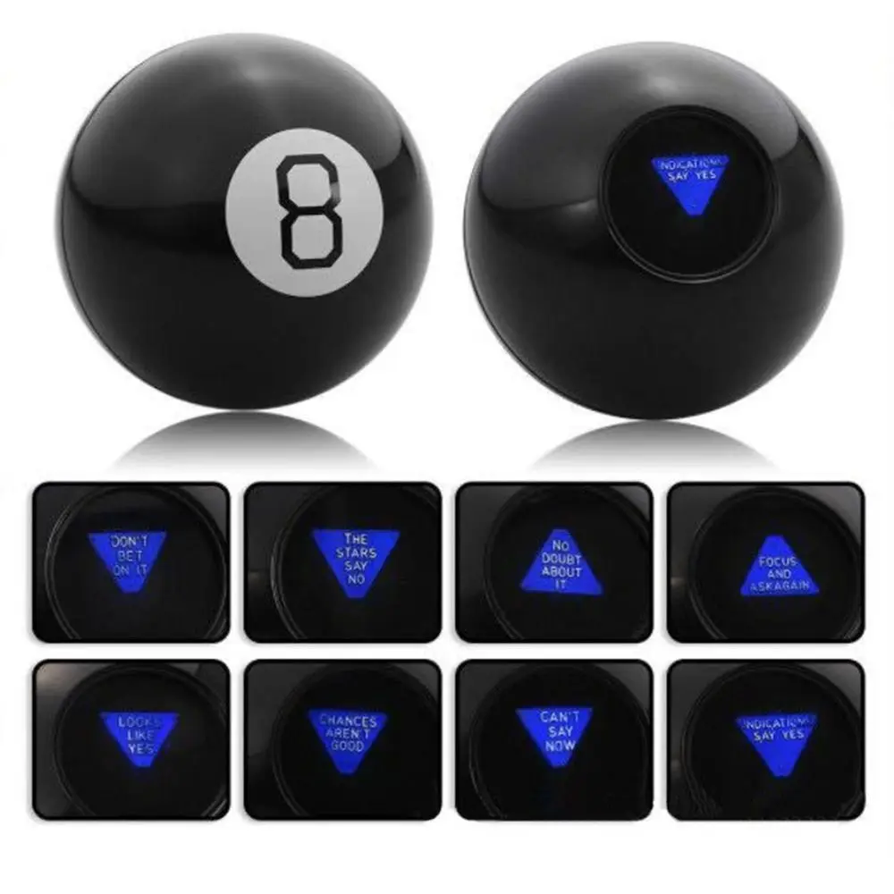 

with 20+ Answers and Predictions Classic Magic 8 Ball Novelty Retro Decision Making Fortune Telling Toy Plastics Mystic Gadget