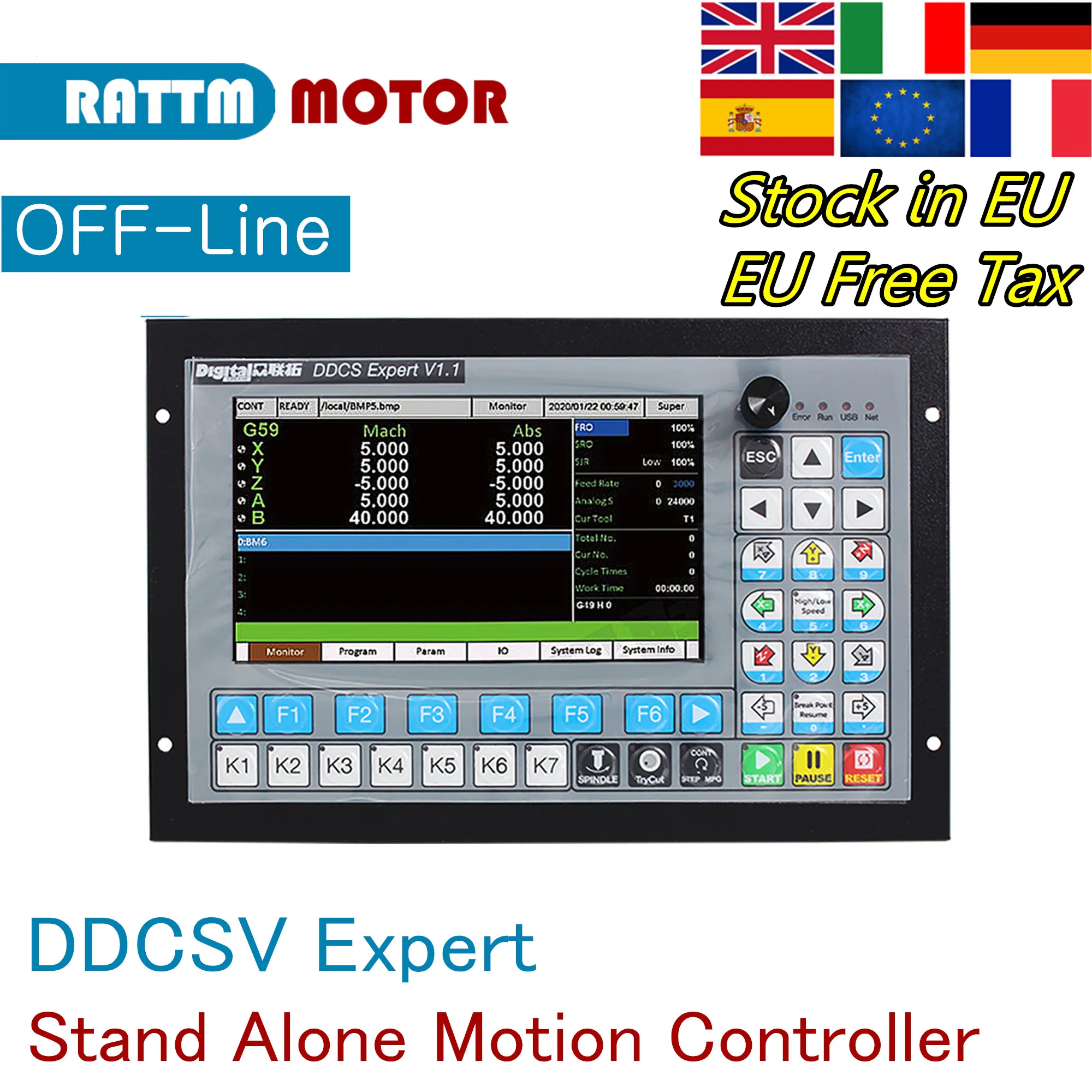 【In EU】4 Axis DDCS Expert Standalone Motion CNC Controller offline PLC for CNC Router Engraving Machine