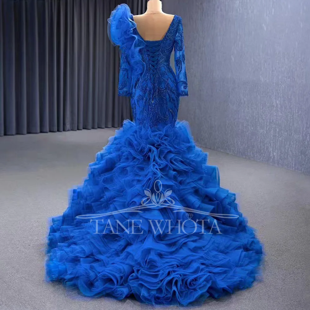 

Avondjurken женское настраиваемое вечернее платье-футляр со шнуровкой сзади и вышивкой бисером, с круглым вырезом и длинными рукавами