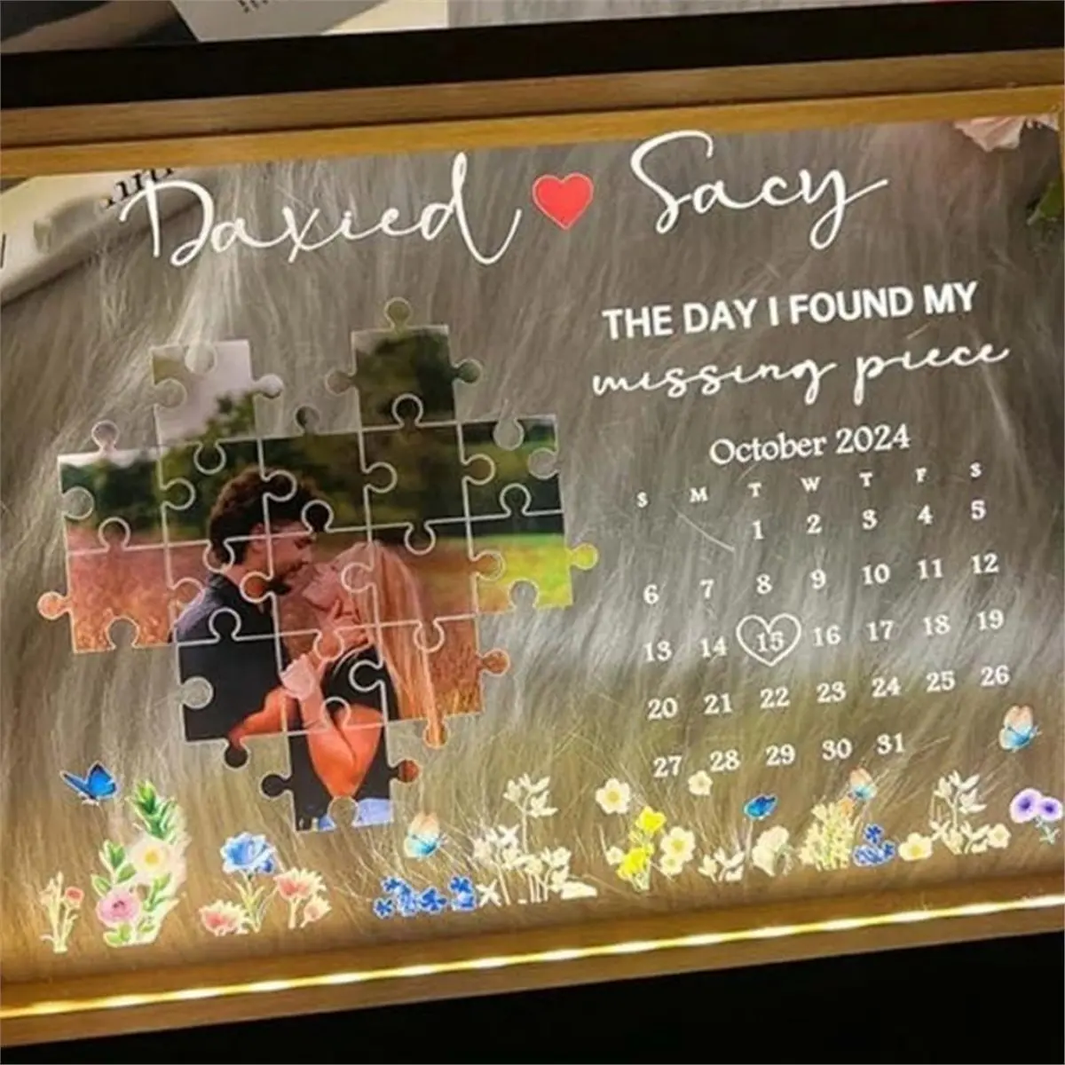 Utility Design Personalized Couples Gifts Acrylic Plaque Picture Frame Acrylic Lamp Photo Anniversary Wedding Valentines Day Gif