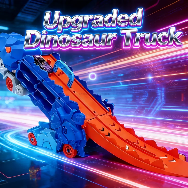 Dinosaur Truck Race Track Set - 4 Transforming Cars 5