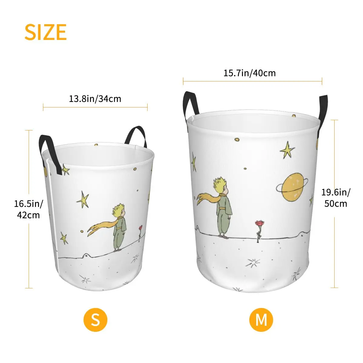 Custom Classic Fiction The Little Prince Laundry Basket France Fairy Tale Toy Clothes Hamper Storage Bin for Kids Nursery