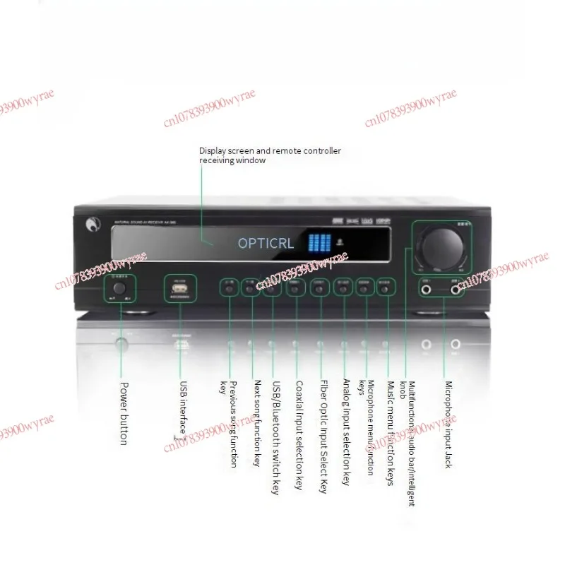 Speaker Power Amplifier 5.1, pengeras bioskop rumah Bass berat, HIFI Bluetooth profesional, daya tinggi