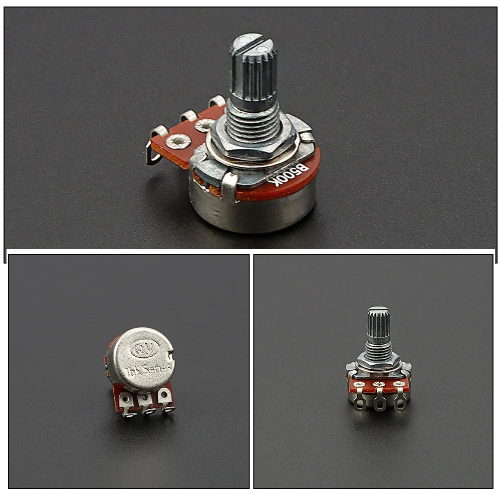 

Guitar Small Potentiometer 500k Linear Taper Short Shaft Volume Tone Control Metal Durable Easy Install 500k Pots for Guitars