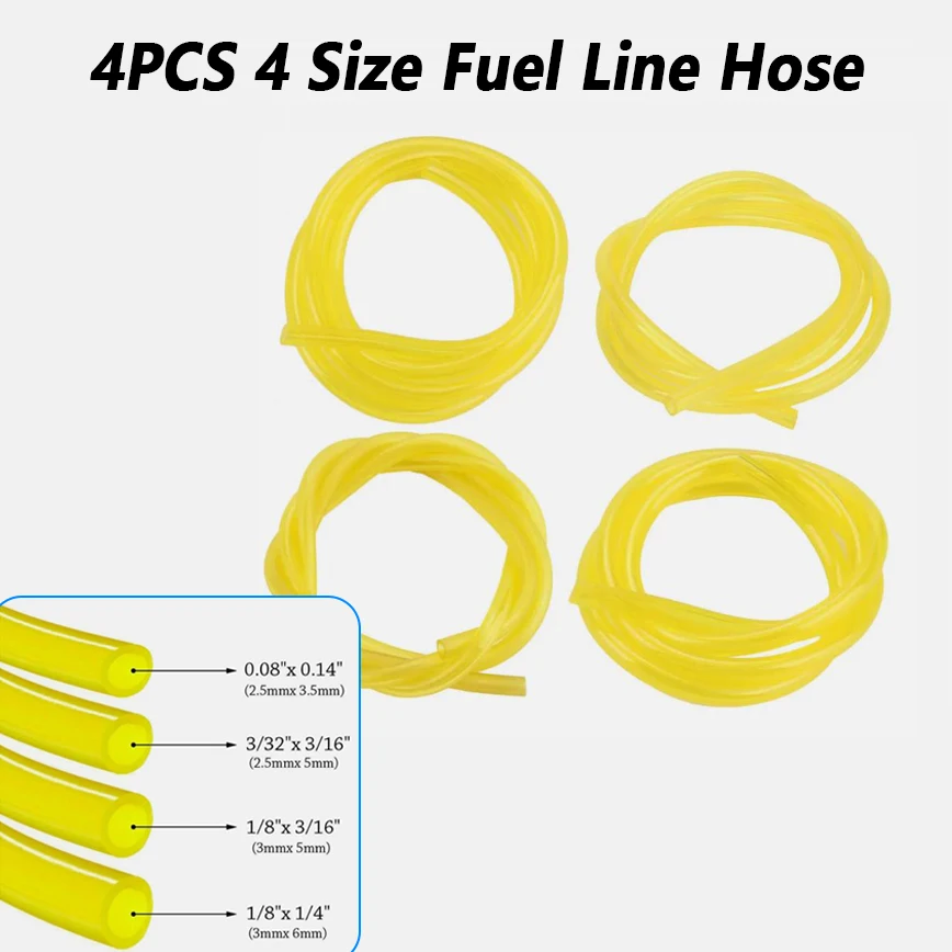 4 pièces 2x3.5/2.5x5/3x5/3x6mm essence carburant gaz tuyau tuyau essence ligne huile gaz résistant pour tondeuse tronçonneuse scie souffleur