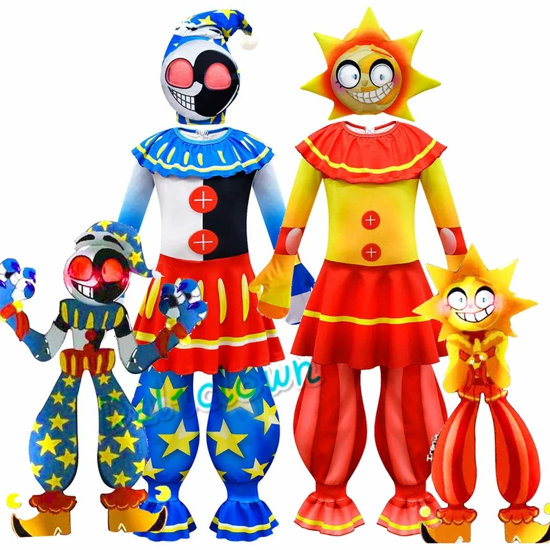 Disfraz de Cosplay de Moondrop para niños, traje de Halloween, mono con máscara, Moon Drop, Sunrise, FNAF, Carnaval