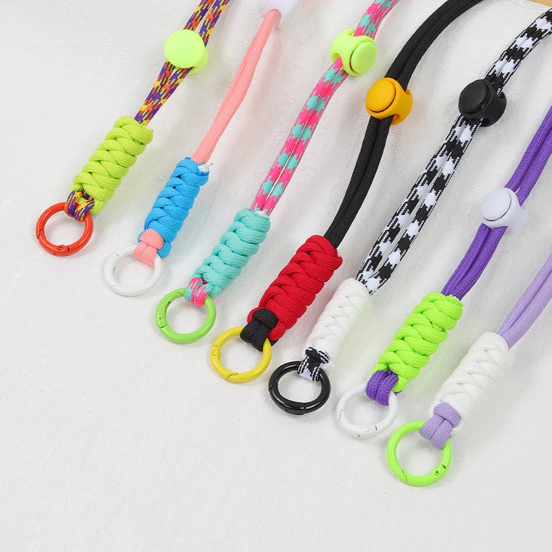 

Mobile Phone Lanyard Long Crossbody Hanging Neck Strap 46CM Adjustable Length Colored Knotted Anti-lost Universal Phone Lanyard