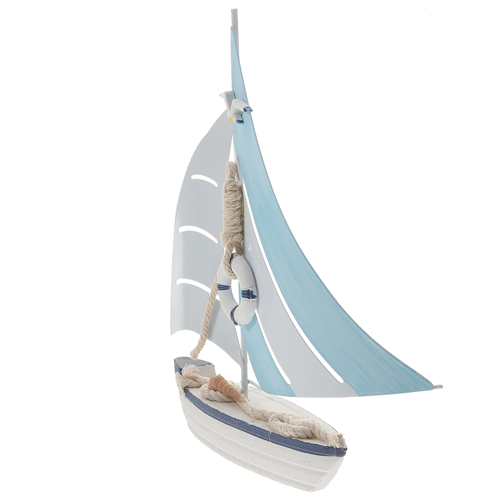 

Wooden Sailing Boat Miniature Sailboat Ornament Desktop Decor Mediterranean Style Home Office Bedroom Small Boat Craft Party