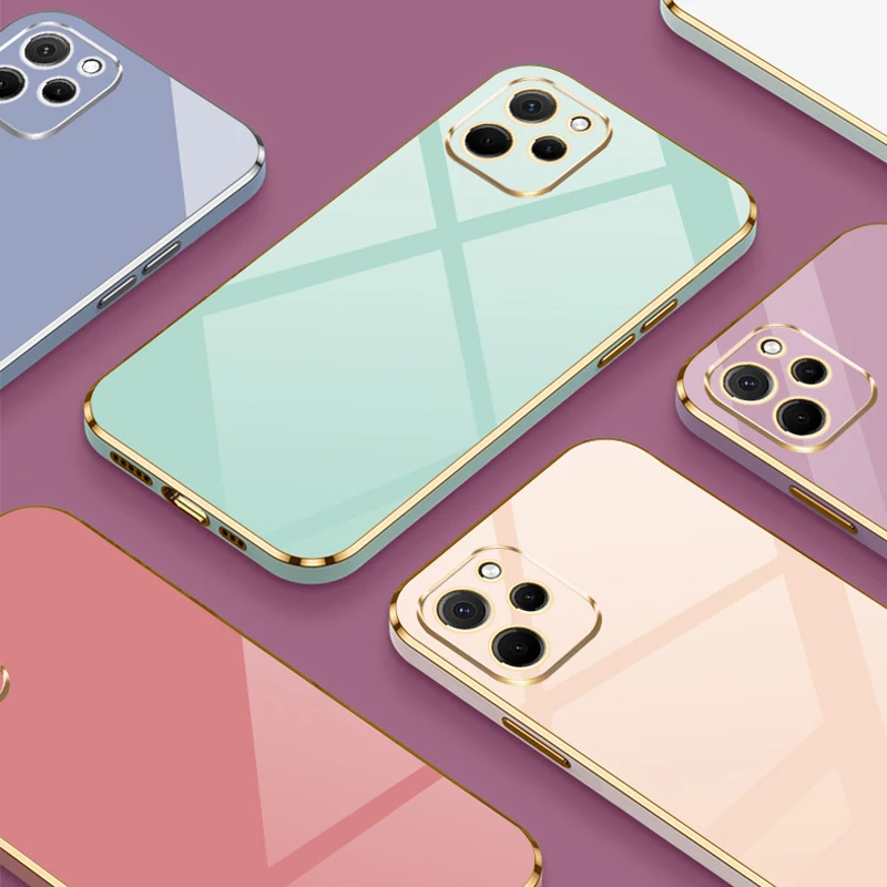 Per Huawei nova Y61 Custodia Huawei nova Y61 Cover EVE-LX9N EVE-LX3 Custodia per telefono NOVA y61 Placcatura quadrata di lusso Cover posteriore