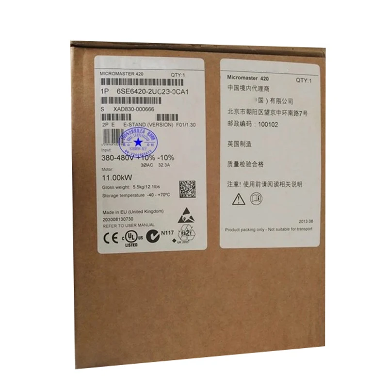 

Новый оригинальный 6SE6420-2UC23-0CA1 3 киловатта без фильтра 6SE64202UC230CA1 инверторный спот