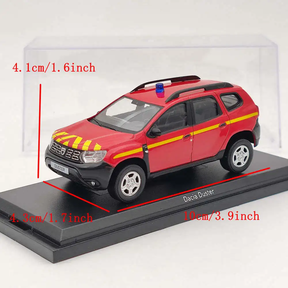 Norev-Modèle de voiture rouge moulé sous pression, collection limitée, cadeau de Noël, Dacia Duster POMPIERS, 1/43, 2020