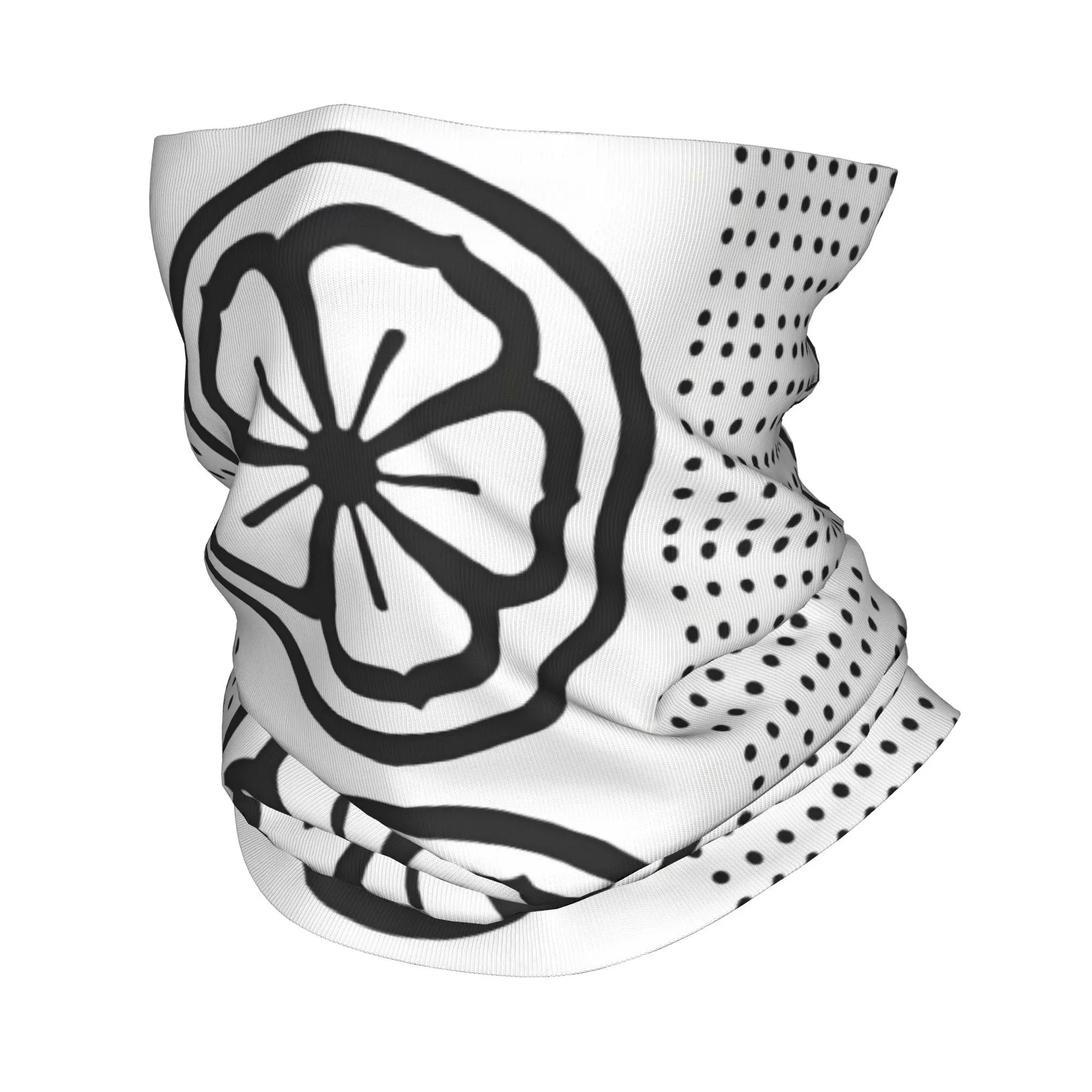

Custom K-Karates Lotus Flower Polka Dot Winter Headband Neck Warmer Women Men Hiking Running Tube Scarf Hot Face Bandana Gaiter