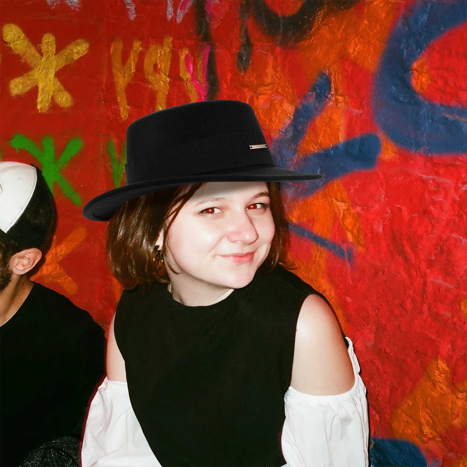 

Wool Flat Top Hat French Inspired Short Brim Stylish Retro Design For Women Men Fashionable Outdoor Bowl Hat