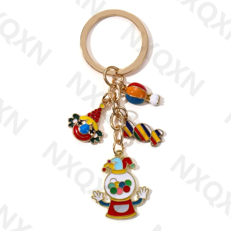 Lustiger Joker Candy Heißluftballon Emaille Schlüsselanhänger Niedlicher schöner bunter Schlüsselanhänger für Frauen Männer Freundschaftsgeschenk Handgefertigter Schmuck