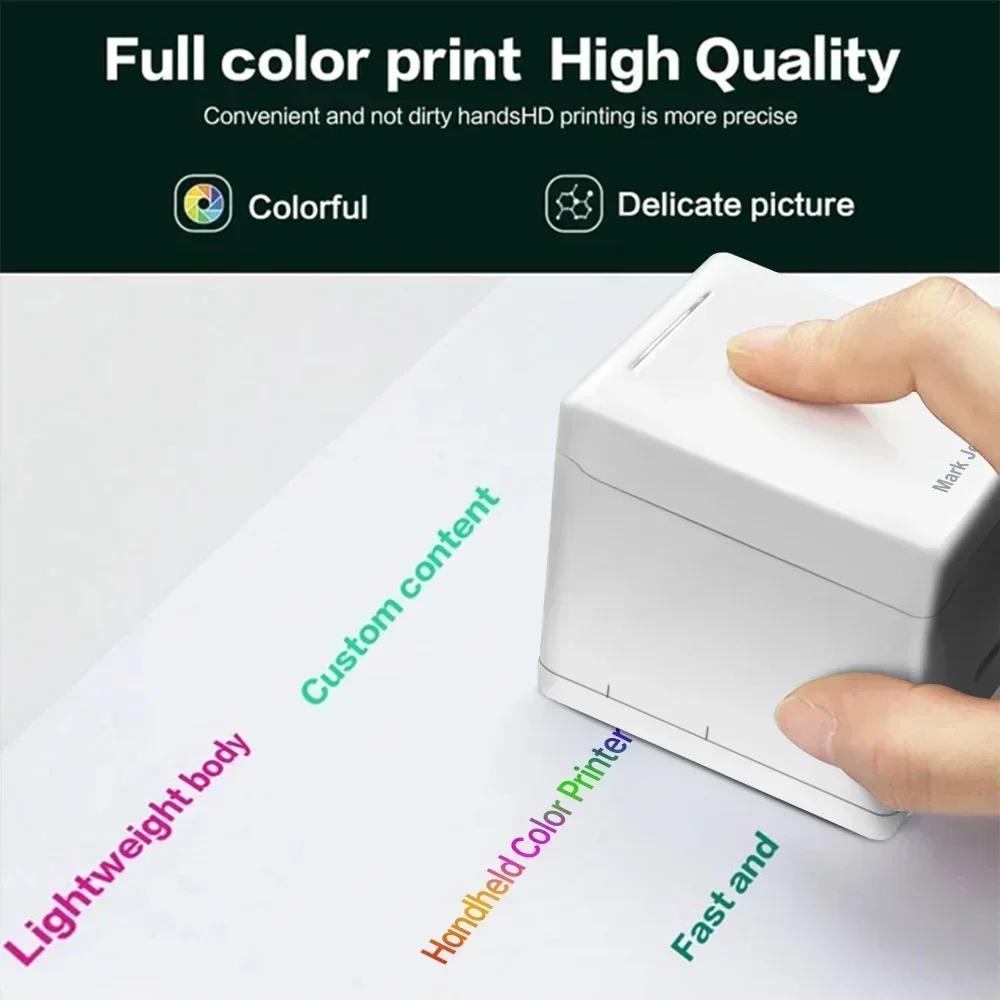 Mark Jet Mini Handheld Printer Portable Inkjet Printer Color Printer Smartphone IOS Android APP for Customized Text Picture