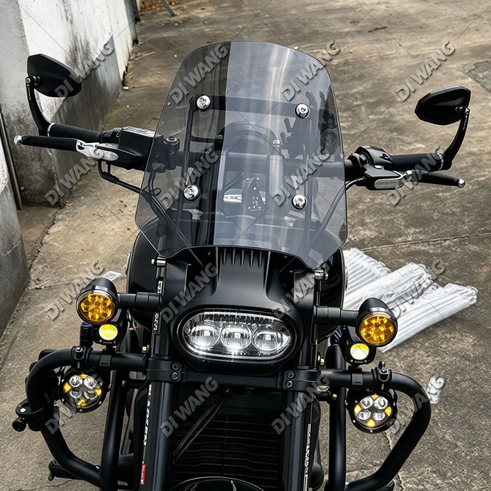 For QJMOTOR Flash 600 SRV 600 Motorcycle Cafe Style Front Windshield Windscreen Wind Deflector Modified Accessories