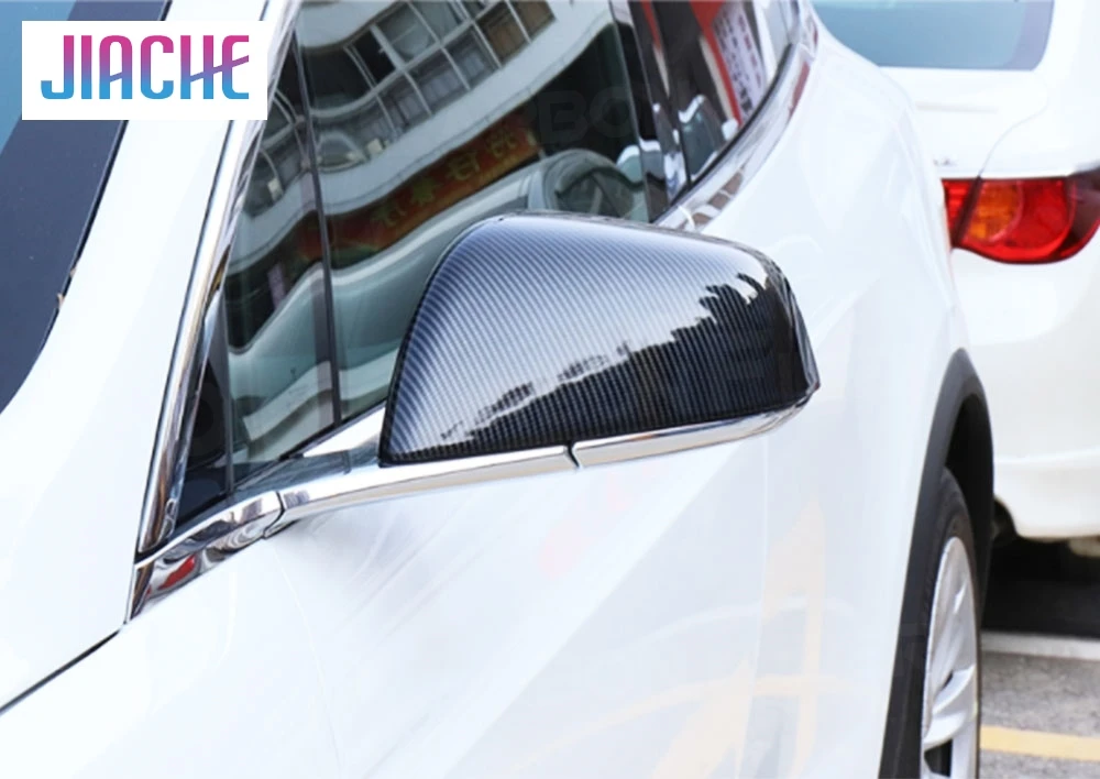 

JCYECF 2Pcs/set Dry Carbon Fiber For Tesla Model X SUV 2020 Rear View Side Mirror Cover Accessories Mirror Caps Rear Door