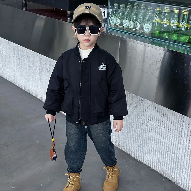 

Thiened Cotton Jaet for Boys Baby Winter Clothes Lightweight Breathable Korean Sle Autumn Winter New Arrival