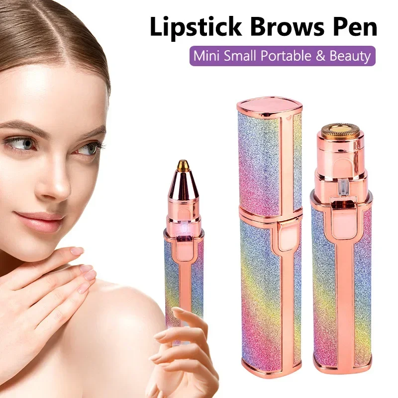 ماكينة تشذيب الحواجب الكهربائية للنساء 2 في 1 قابلة لإعادة الشحن لإزالة شعر الوجه وماكينة حلاقة الحواجب غير مؤلمة ماكينة حلاقة الوجه للجسم 2027 #1