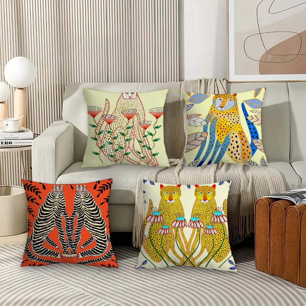 

Art Geometric animal pattern Pillow Case Office Cushions Suitable For Sofa Car Bedroom Decorative Cushion Cover