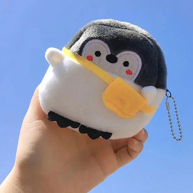 1PCS Kawaii Anime Plush Penguin Coin Purses Men Women Korean Fashion Mini Cute Zipper Coin Wallet Boy Girl Bag