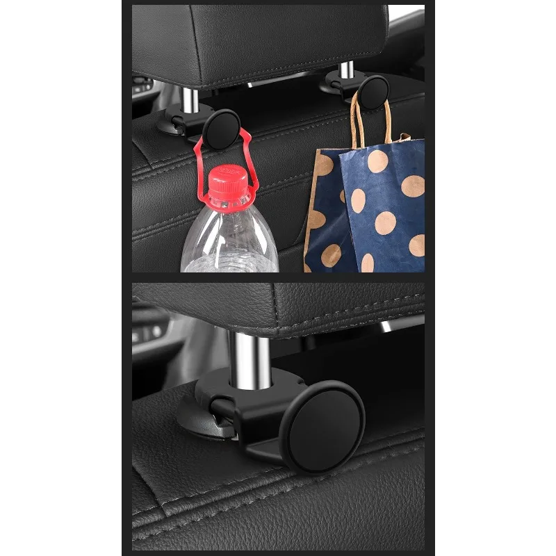 1/2 Stück Auto-Kopfstützenhaken mit Gurtseil, rutschfester Aufbewahrungshaken, langlebiger ABS-Kopfstützenhaken, versteckter Organizer – Detail 6