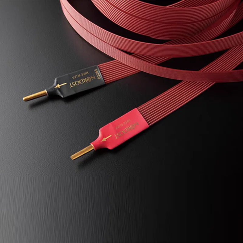 Nordost czerwony świt kabel głośnikowy płaski kabel głośnikowy posrebrzany 99.9999% OFC audiofilski wzmacniacz Audio Hifi
