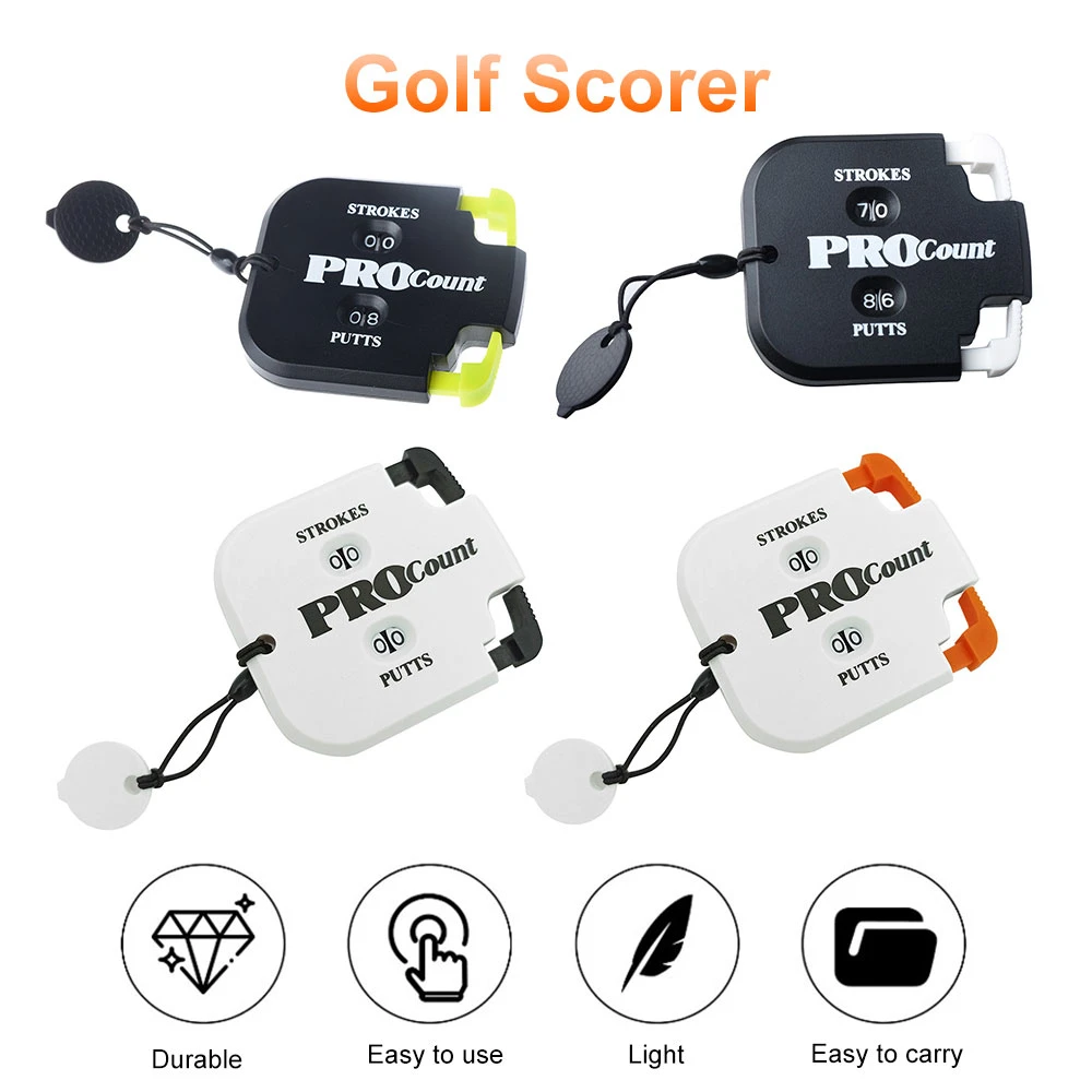 4 Pcs/set Handheld Golf Score Counter, Mini Shot Count, Two Digits, Handy Portable, Two-person Counter, Two-Round Scoreboard