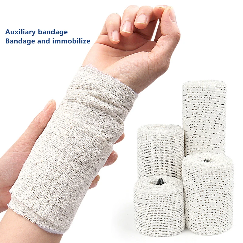 1 لفة الطبية كسر تثبيت الجص ضمادة يلقي العظام الشريط القماش الشاش الطوارئ العضلات الشريط الإسعافات الأولية واقية