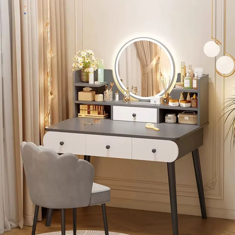 Cheap Makeup Vanity Table Bedroom Small Mirror Stool Comfortable Dressing Table Modern Coffee Vestidores Lounge Suite Furniture