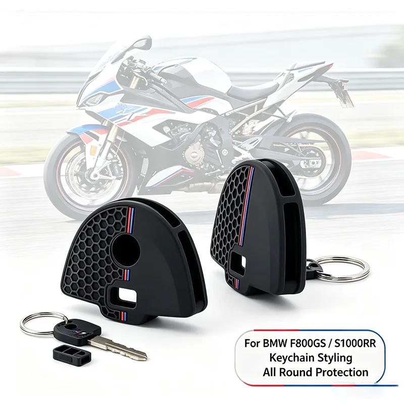 Silicone Key Case For BMW F800GS C400X S1000rr R1200GS G310gs Key Cover Case Fob Skin Holder Shell Motorcycle Keychain Styling