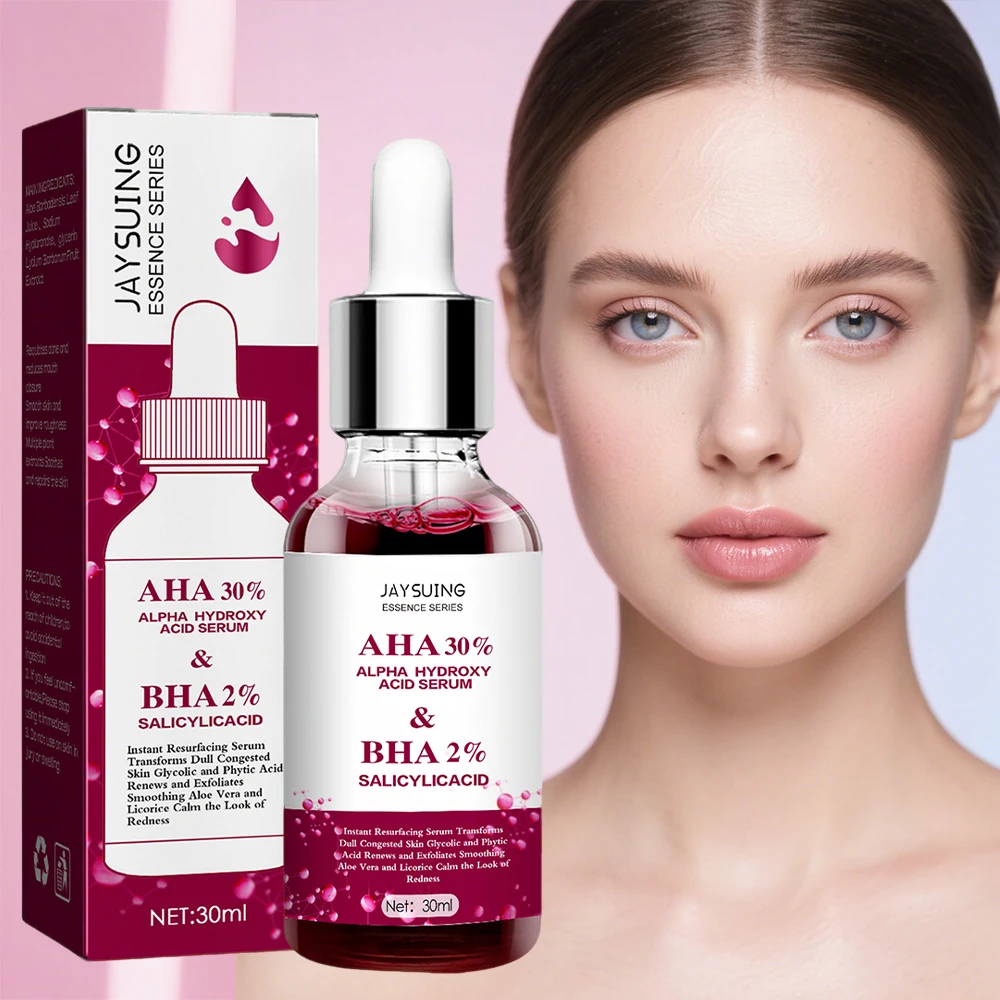 AHA 30%+BHA 2% Exfoliating Face Salicylic Acid Serum Moisturizing Nourish Smooth Pores Essence For Acne Blackhead Pores Skincare