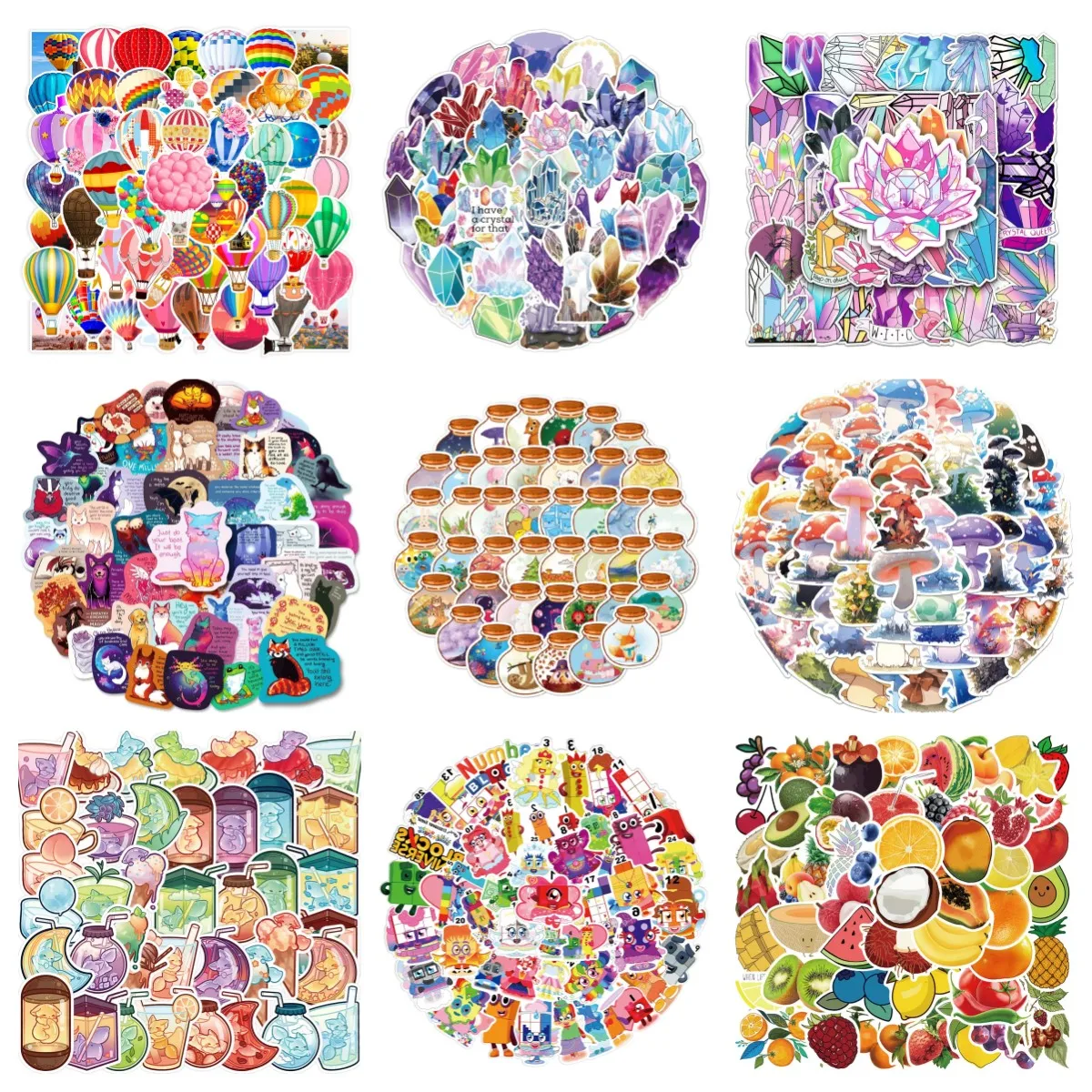 10/30/50PCS Cartoon Digital Enlightenment Education Stickers Graffiti Car Cell Phone Wall Stickers Toys Decoration Wholesale