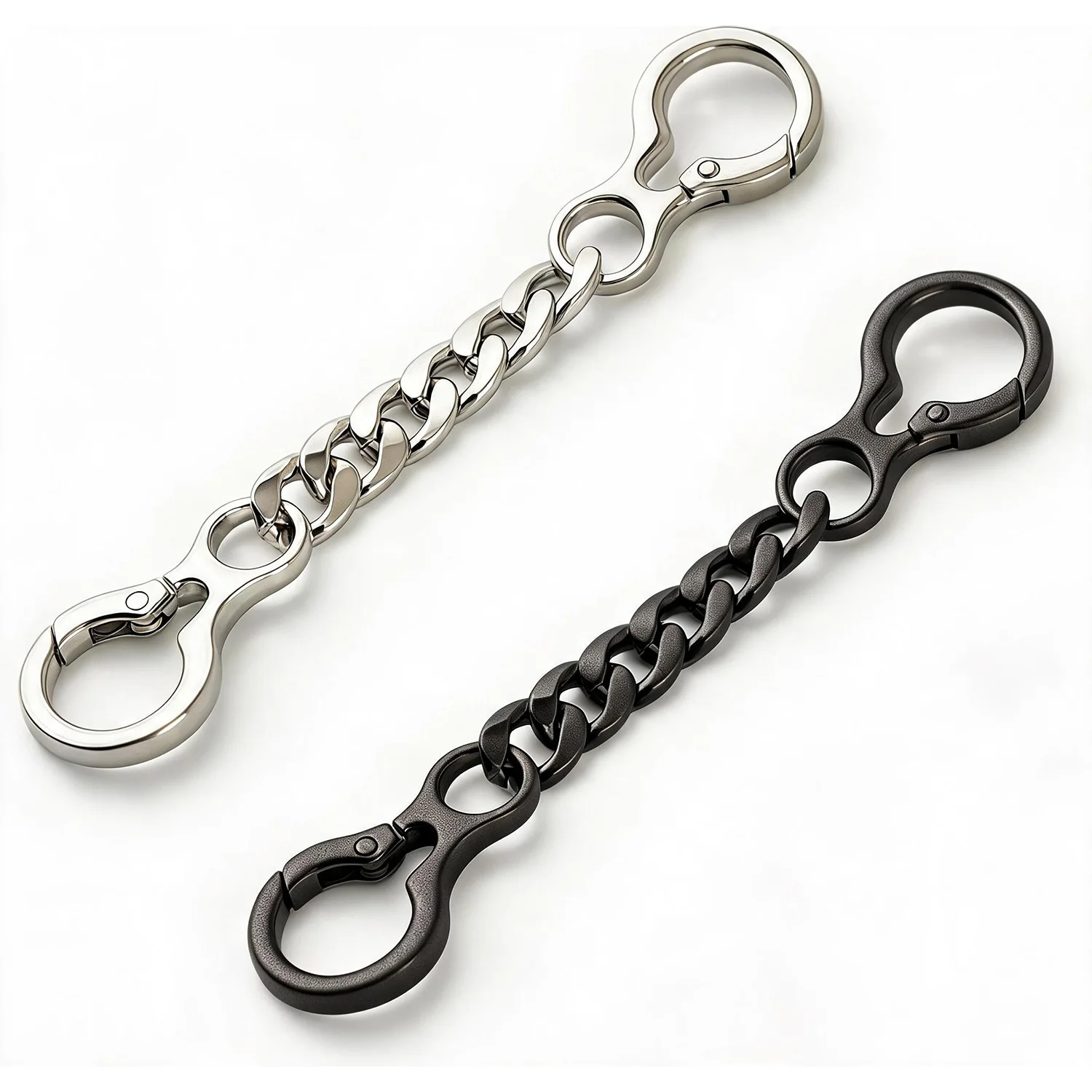 Damen-Schlüsselanhänger mit Doppelfederverschluss – Metall-Taschenverlängerung für Schlüssel & Geldbörsen – Detail 1