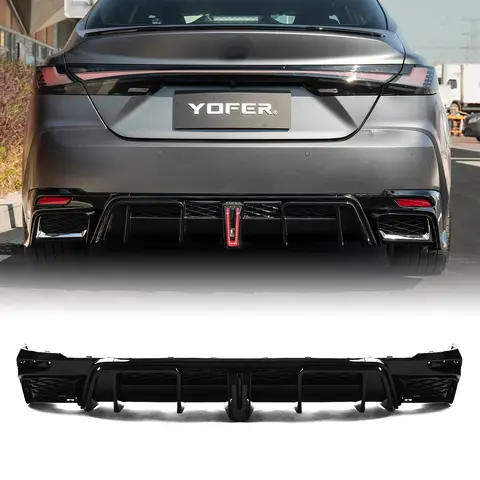 For Toyota Camry 9th 2025-2026 Deluxe Version YoFer Rear Bumper Diffuser Lip Gloss Black Tail Boot Lower Spoiler Splitter Guard