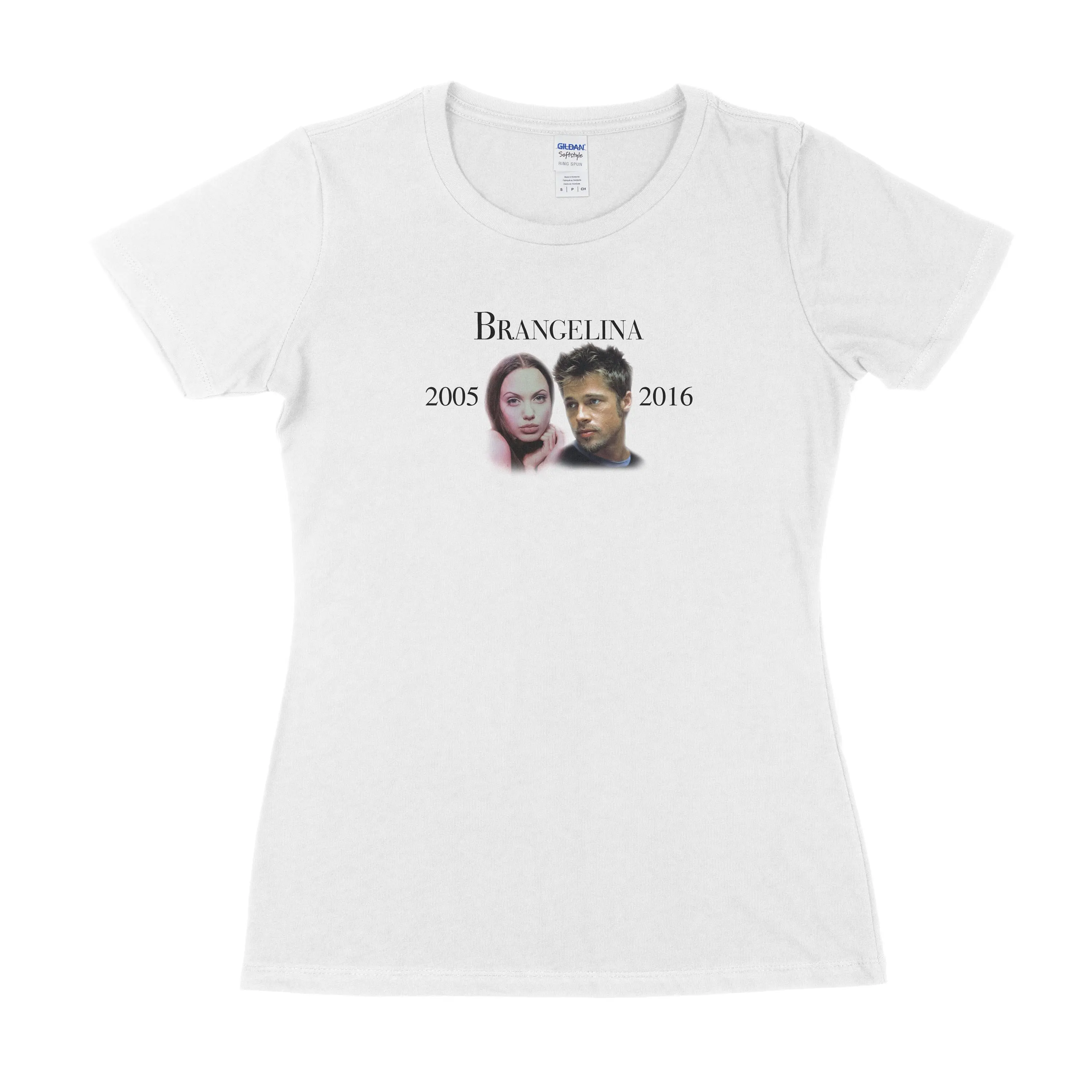 Camiseta ajustada de Brangelina para mujer, color blanco