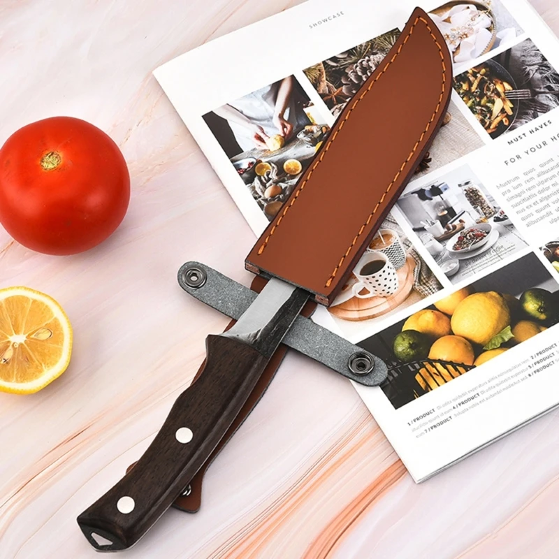 Leathers Straight Knife Pouches Handmade Knife Holsters Belt Loop Case Holder Bag Pocket Knife Sheath for Cutting Tool