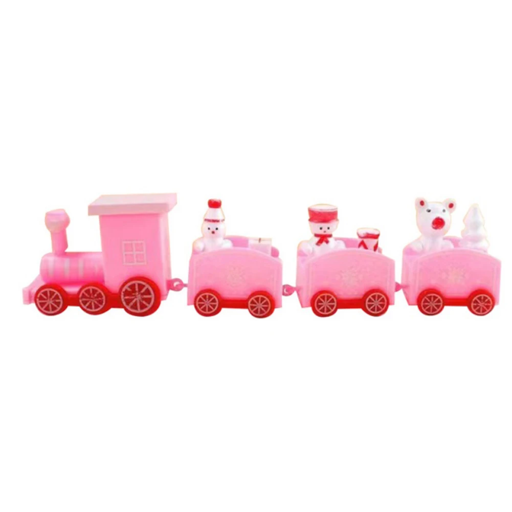 New Year 2024 Christmas Wooden Train Ornament Cute Painted Toy Train with Santa Claus Snowman Crafts Xmas Party Decor Kids Gifts