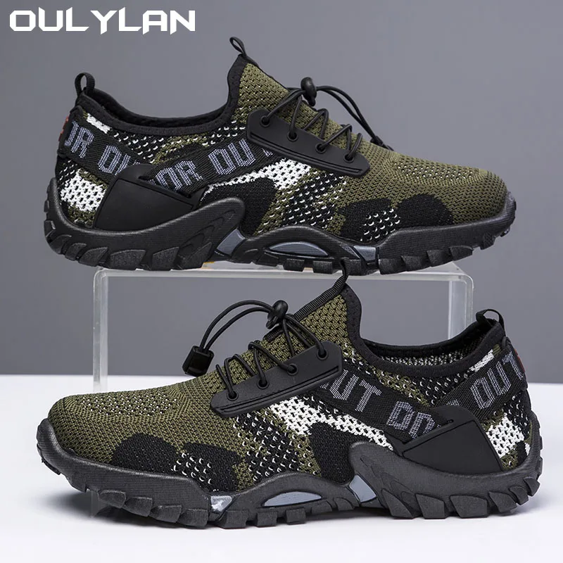 Oulylan Men Outdoor Hiking Trekking Shoes Climbing Shoes Mountain Outdoor Non-slip Hunting Male Comfy Sport Trail Soft