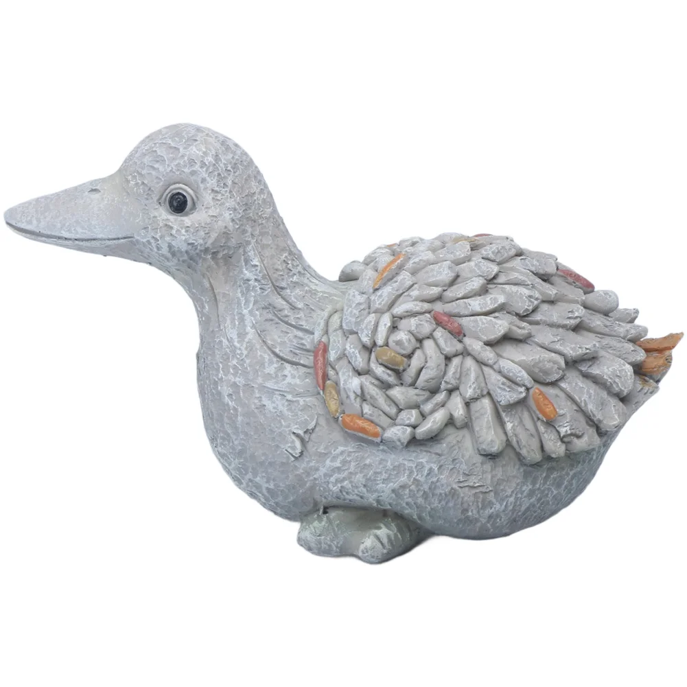 Outdoor Resin Duck Statue for Garden Pond and Patio Decoration with Naturalistic Animal Appearance and Weatherproof Construction